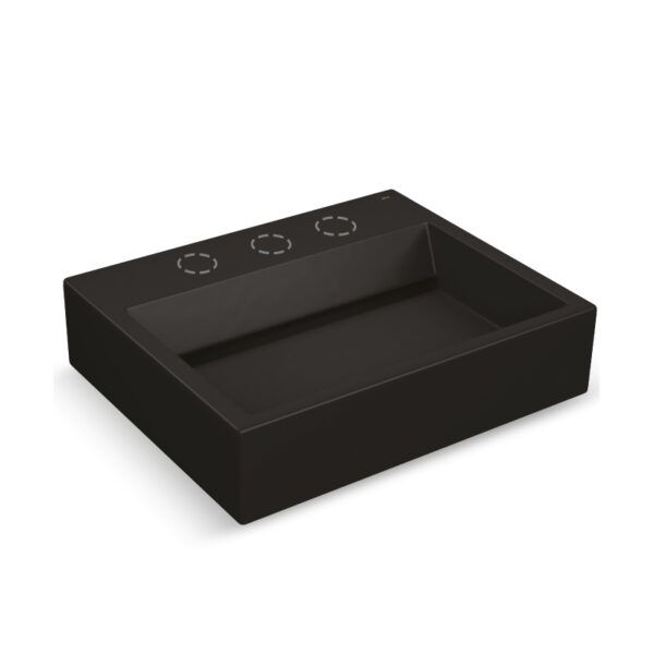 BACHA RECTANGULAR NEGRO MATE - DECA APOYO.
